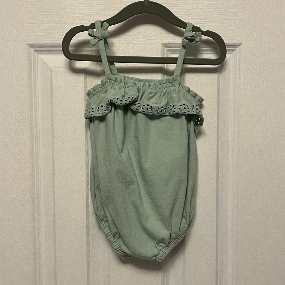 Green Ruffled Romper